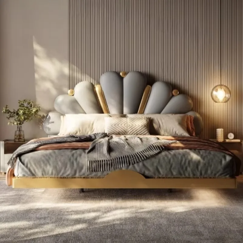 Nordic King Size Double Bed Simple European Style Luxury Frame Double Bed Pretty Modern Cama Matrimonial Bedroom Furniture