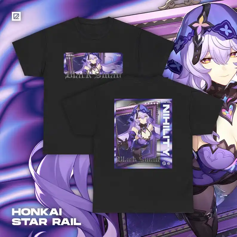 

Black Swan Honkai Star Rail Shirt HSR Gacha Game Merch Fan Shirt Unisex Cotton