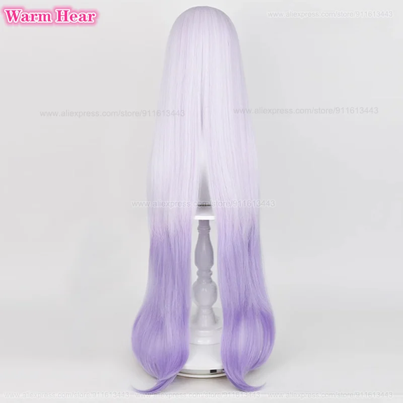 Parrucca di cigno nero di alta qualità Anime lunga 100cm viola sfumato Cosplay parrucca Anime resistente al calore capelli sintetici donna + cappuccio parrucca gratuito