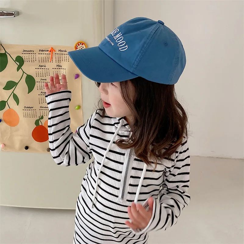 Spring Summer Children's Baseball Hat Letter Embroidery Baby Soft Top Cap Adjustable Back Buckle Hat Hip Hop Hat Sunshade SunHat