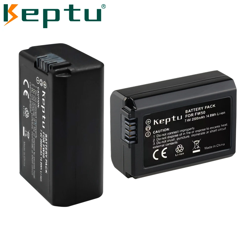 1-2 шт., 2000 мАч, NP-FW50 NP FW50, аккумулятор Akku + ЖК-зарядное устройство для Sony Alpha a6500 a6300 a7 7R a7R a7R II a7II NEX-3 NEX-5