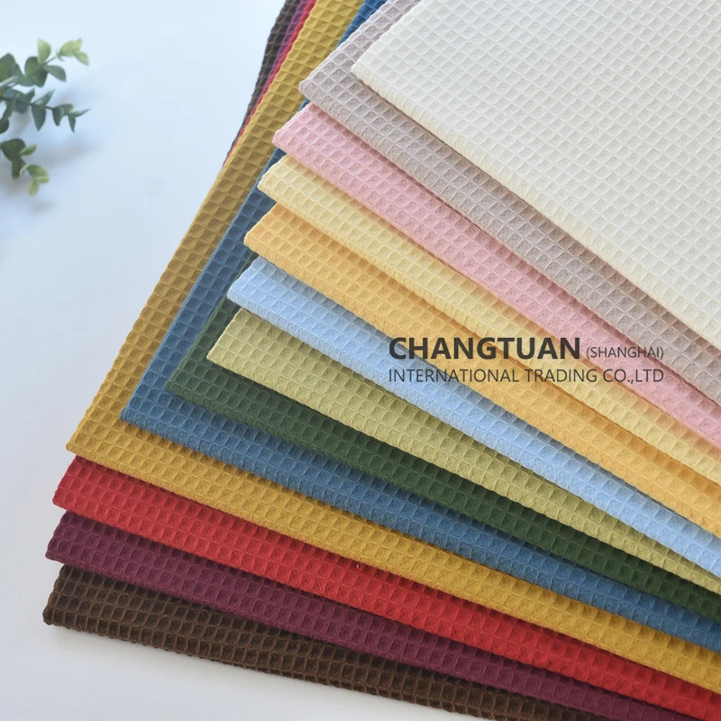 20 Colours In Stock High Quality Waffle Fabric Cotton Yarn Dyed 100% Cotton Waffle Fabric