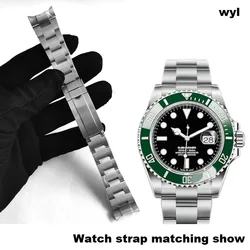 Watch Bracelet for Rolex DAYTONA GMT SUBMARINER Watch Accessories Metal Strap Solid Stainless Steel Watch Band 20 21mm