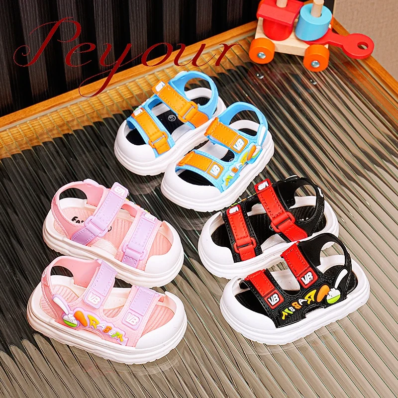 Trendy Cute Open Toe Sandals For Girls, Breathable Lightweight Wear-resistant Sandals For Indoor Outdoor Beach Holiday