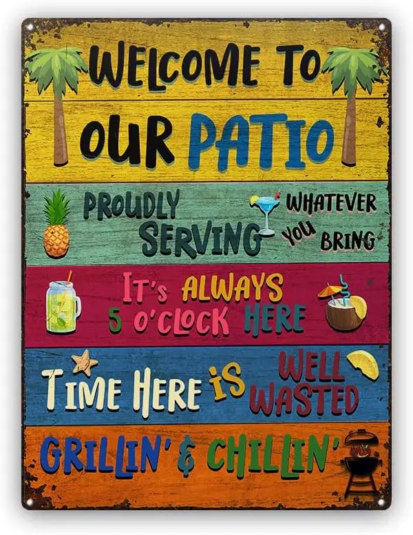 Wander Prints Welcome patio Sign - Birthday Gift for men, women, Christmas Gifts For new home Friends, Neighbor - Classic M