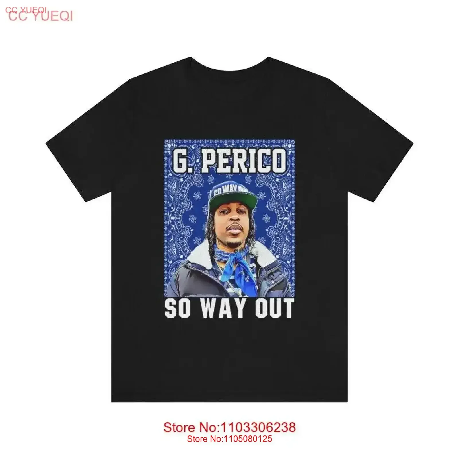 G Perico So Way Out-Camiseta Bandana azul, camiseta vintage lavada, transpirable, suave, para hombre, Top informal con gráfico elegante para uso diario