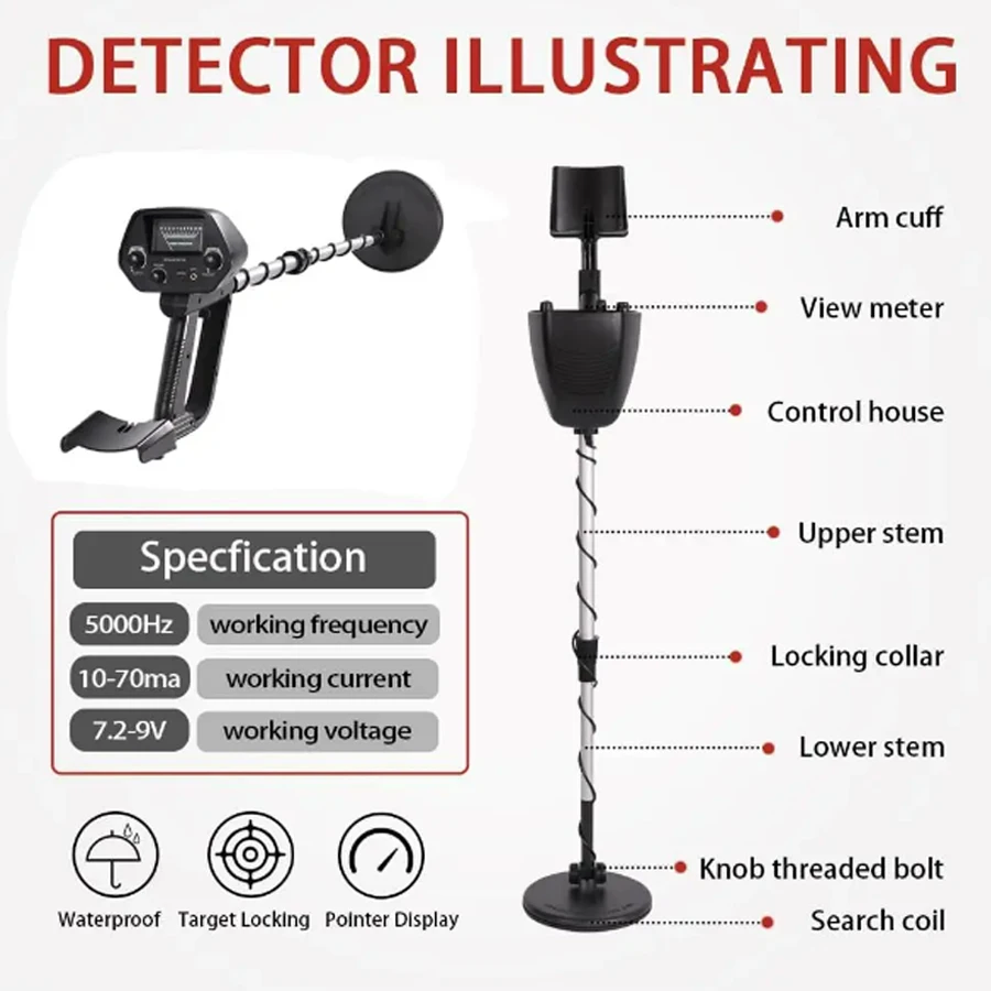 MD4030 High Accuracy Professional Under Ground Metal MD-4030 Gold Detectors Treasures Detect Hunters Circuit Metales