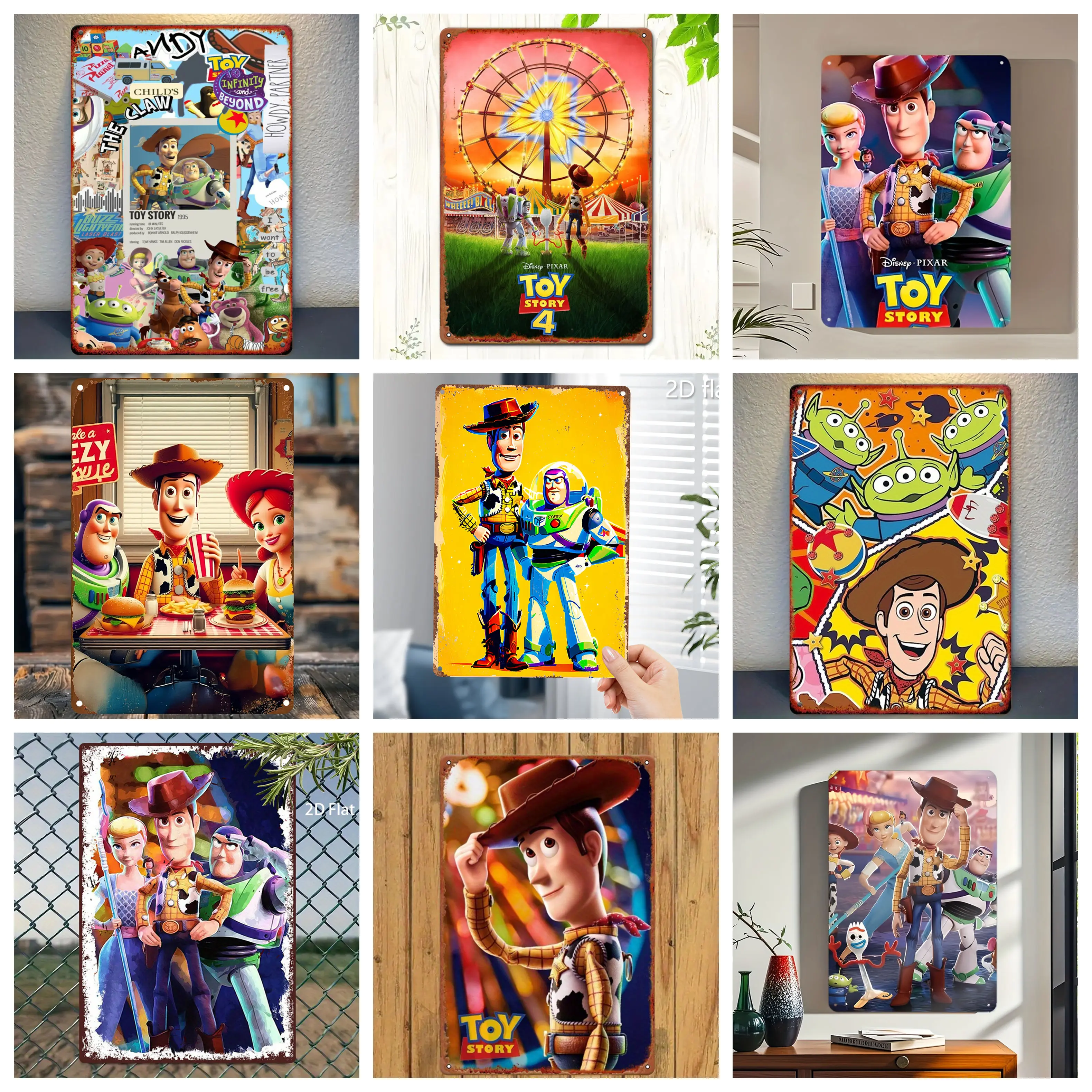 

Miniso Compilation of Toy Story Metal Signs wall decor Tin Signs Captain Metal Poster Decor for Bar Pub Club Wall Decoration