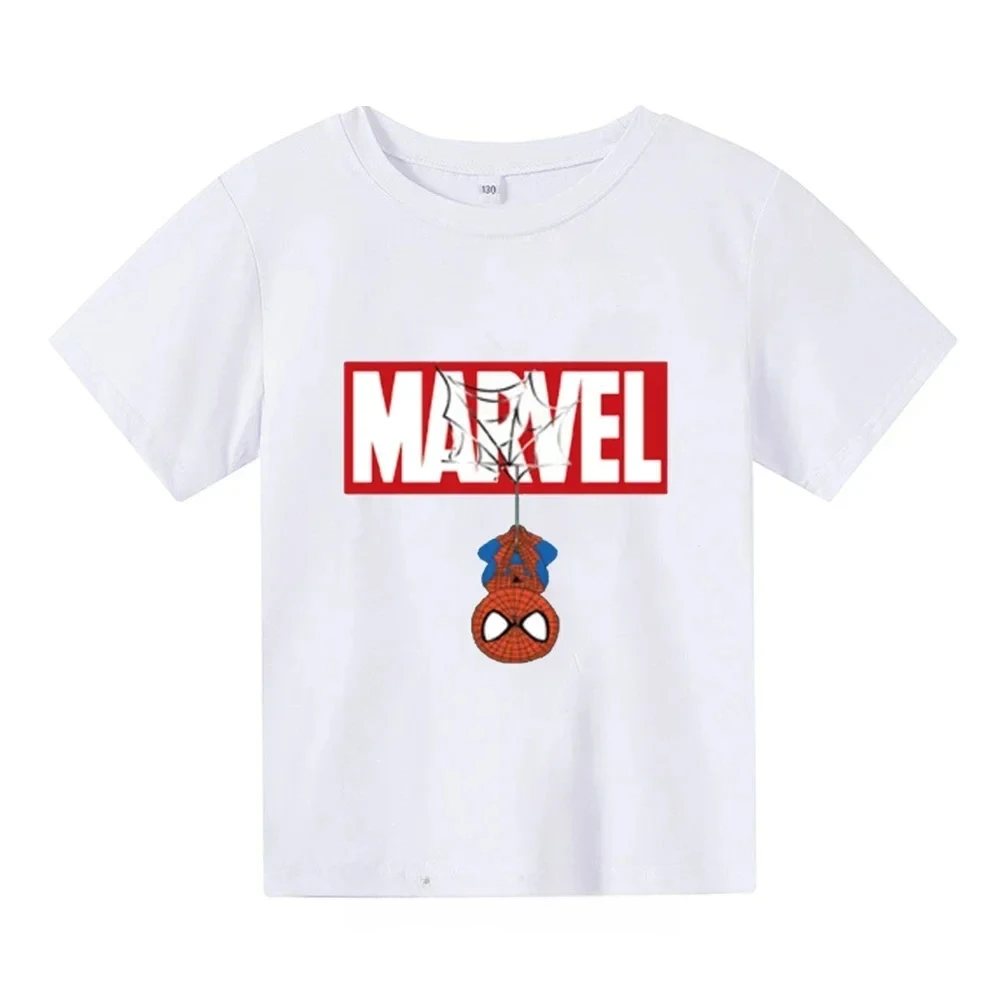 Spiderman Cartoon Boys and Girls 3-14 Year Old Children's Printed T-shirt Children's Summer Super Cool Short Sleeved T-shirt Top