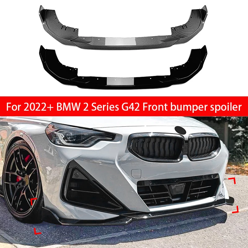 

Для BMW New 2 серии G42 M235i M240i Coupe 2022 2023 2024 Автомобильный передний бампер, спойлер, нижнее лезвие, раструб, сплиттер