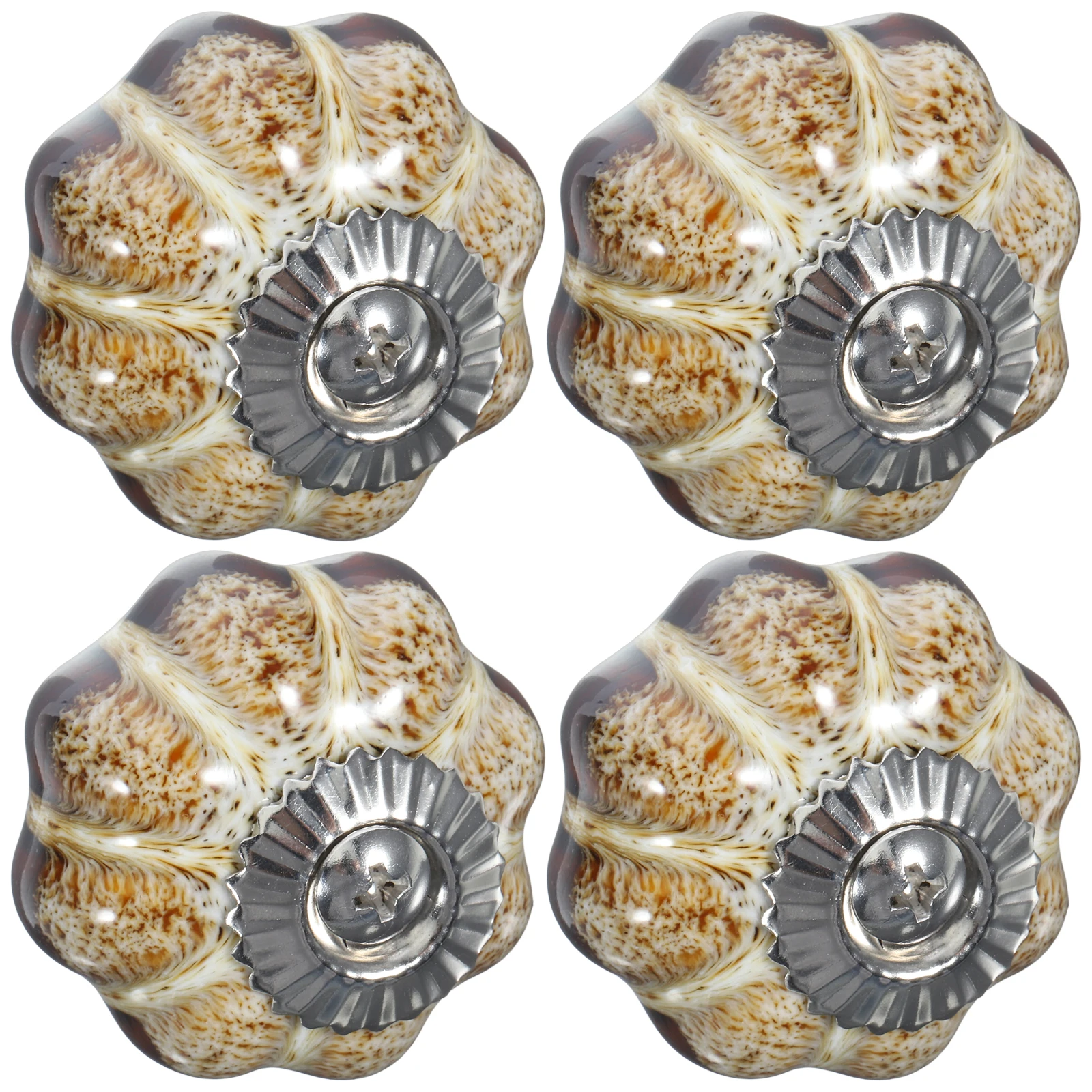 

4pcs Round Ceramic Handle Knobs White Jade Color Decorative Kitchen Cabinet Door Pulls Furniture Hardware Modern Style