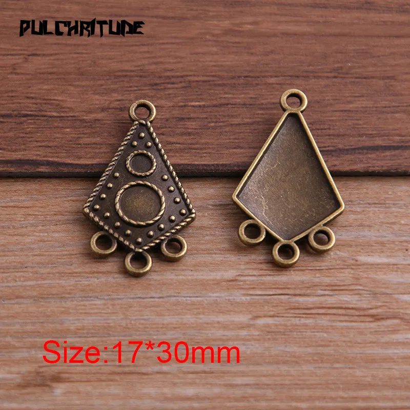 12pcs 17*30mm Two Color Zinc Alloy Necklace Charm Jewelry DIY Irregular Pattern Connector Pendant Necklace