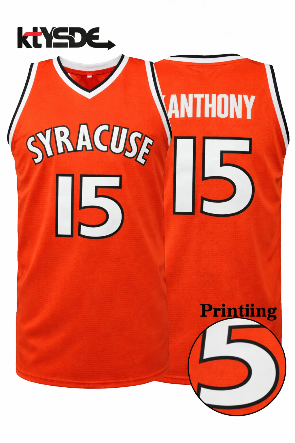 2026 Hot Sale Retro Anthony 15 Syracuse Jersey Black with Orange