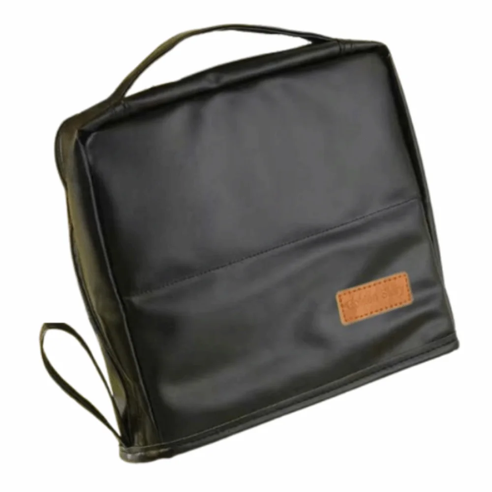 

Portable Cosmetics Storage Bag PU Solid Color Standing Pencil Case Large Capacity Multi-Layer Vertical Pencil Case Women