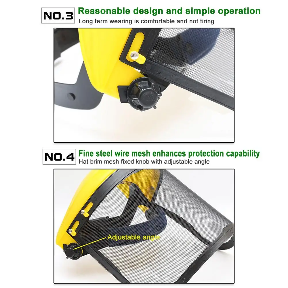 Tuin Grastrimmer Veiligheidshelm Hoed Met Volledig Gezicht Mesh Beschermende Helm Voor Trimmer Tuinieren Onkruid Wacker Bescherming J7U6