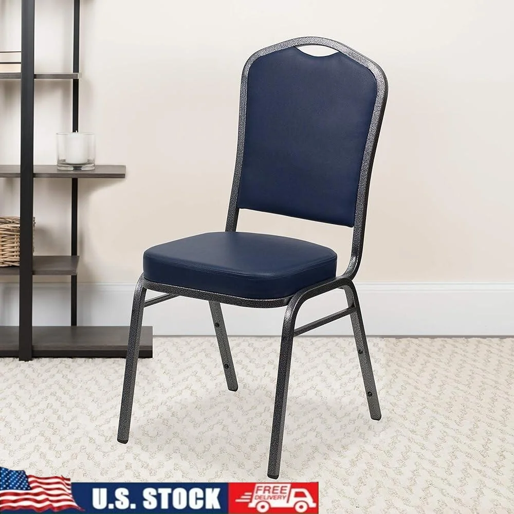 Stacking Banquet Chair 4 Pack Crown Back Upholstered Event Chair Sturdy Design Commercial Grade Dining Room Hospitality Room