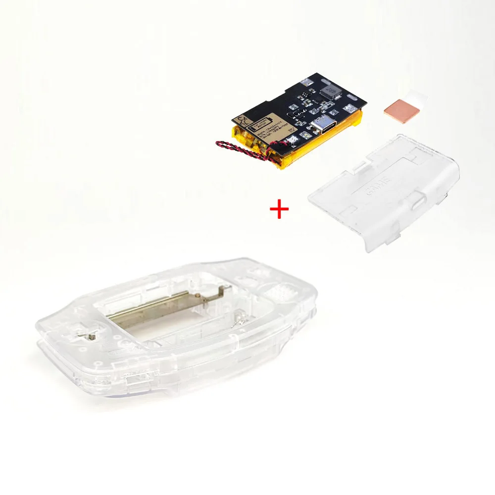 Bateria de lítio embutida de 1800mAh com carcaça personalizada IPS V3 V4 para GBA IPS V4 Backlight pré laminada tela LCD V3