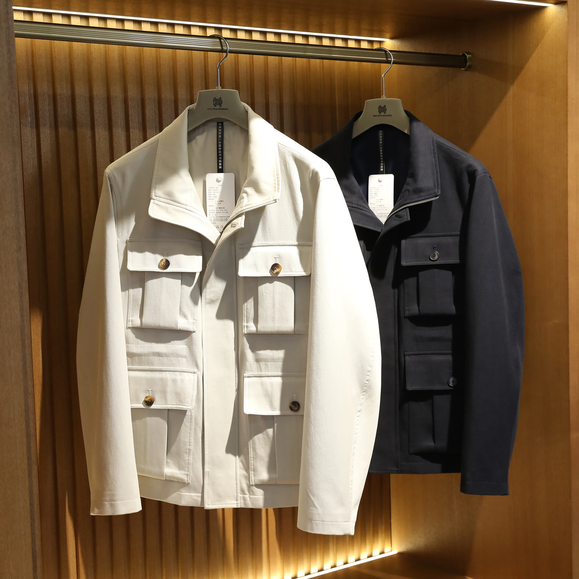 

Italian luxury old money wind 2025 early spring new men's high-end outdoor leisure Lyocell Tencel cotton hunting jacket