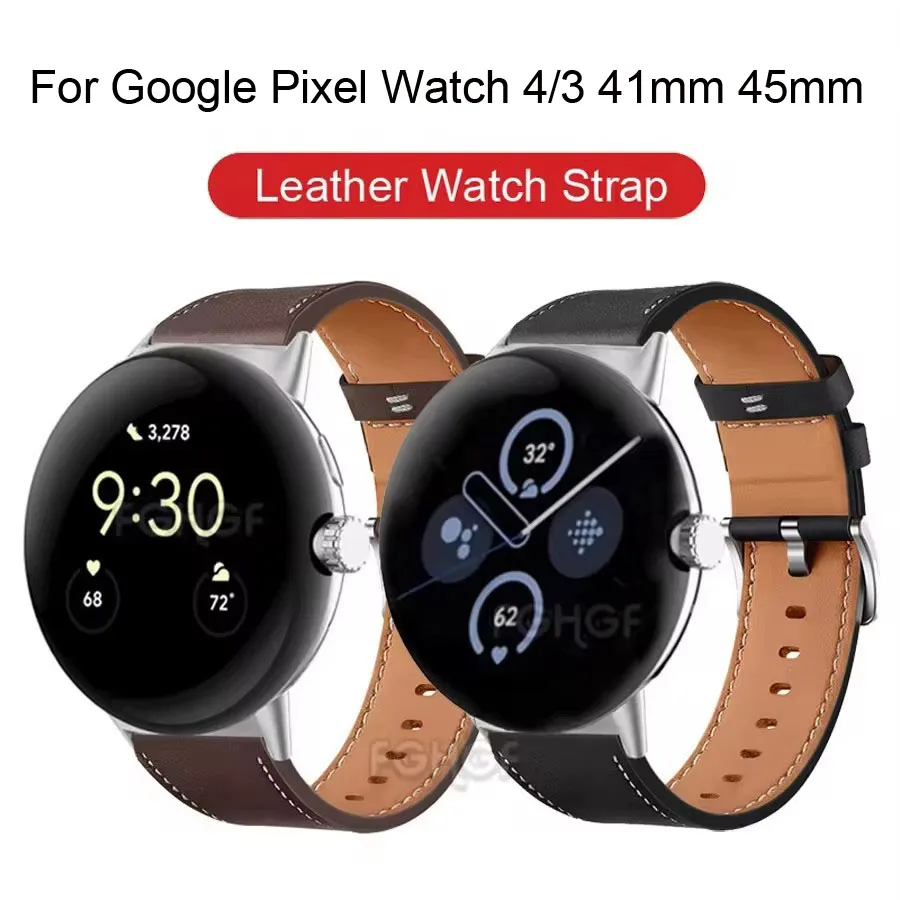 Correa de cuero para Google Pixel Watch 4, 3, 41, 45mm, accesorio de repuesto, pulsera para Google Pixel 2, Correa de reloj