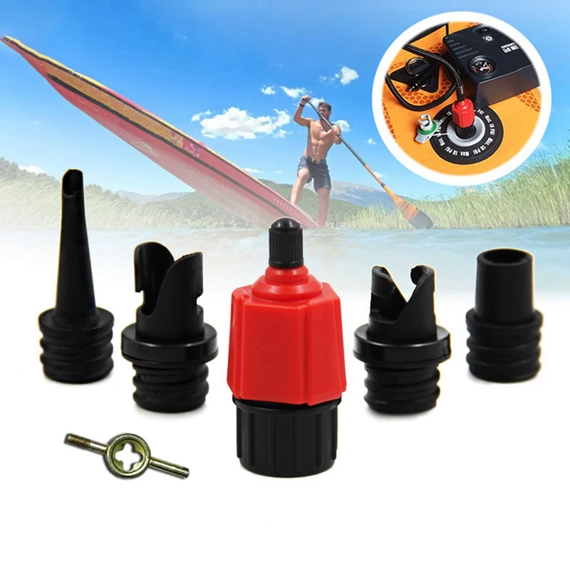 Manner Sup Paddle Air Nozzle Air Valve Rubber Boat Canoe Changeover Car Pump Adapter Multi Connector