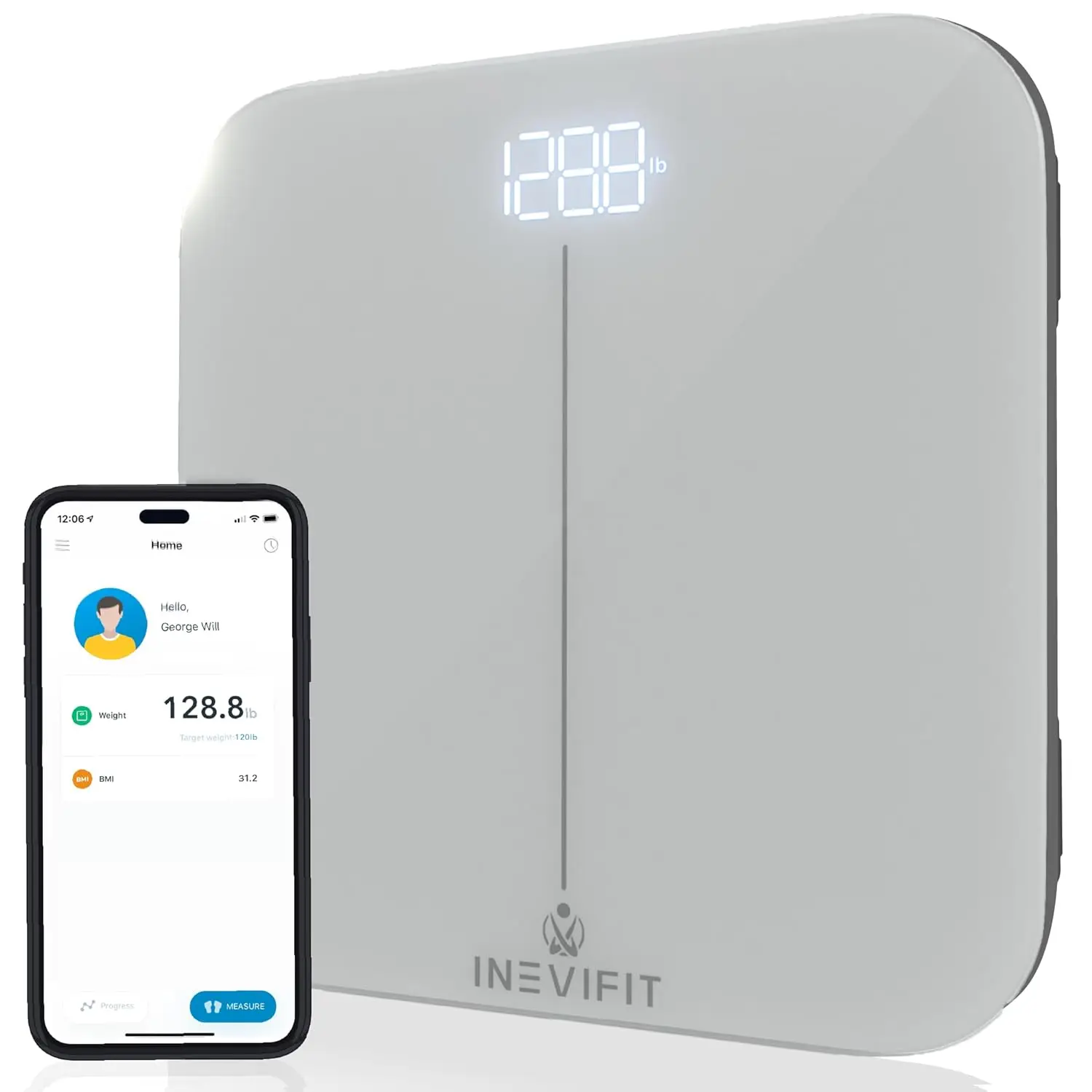 

Smart Bluetooth Bathroom Scale with BMI Tracking for Unlimited Users, Highly Accurate & Durable