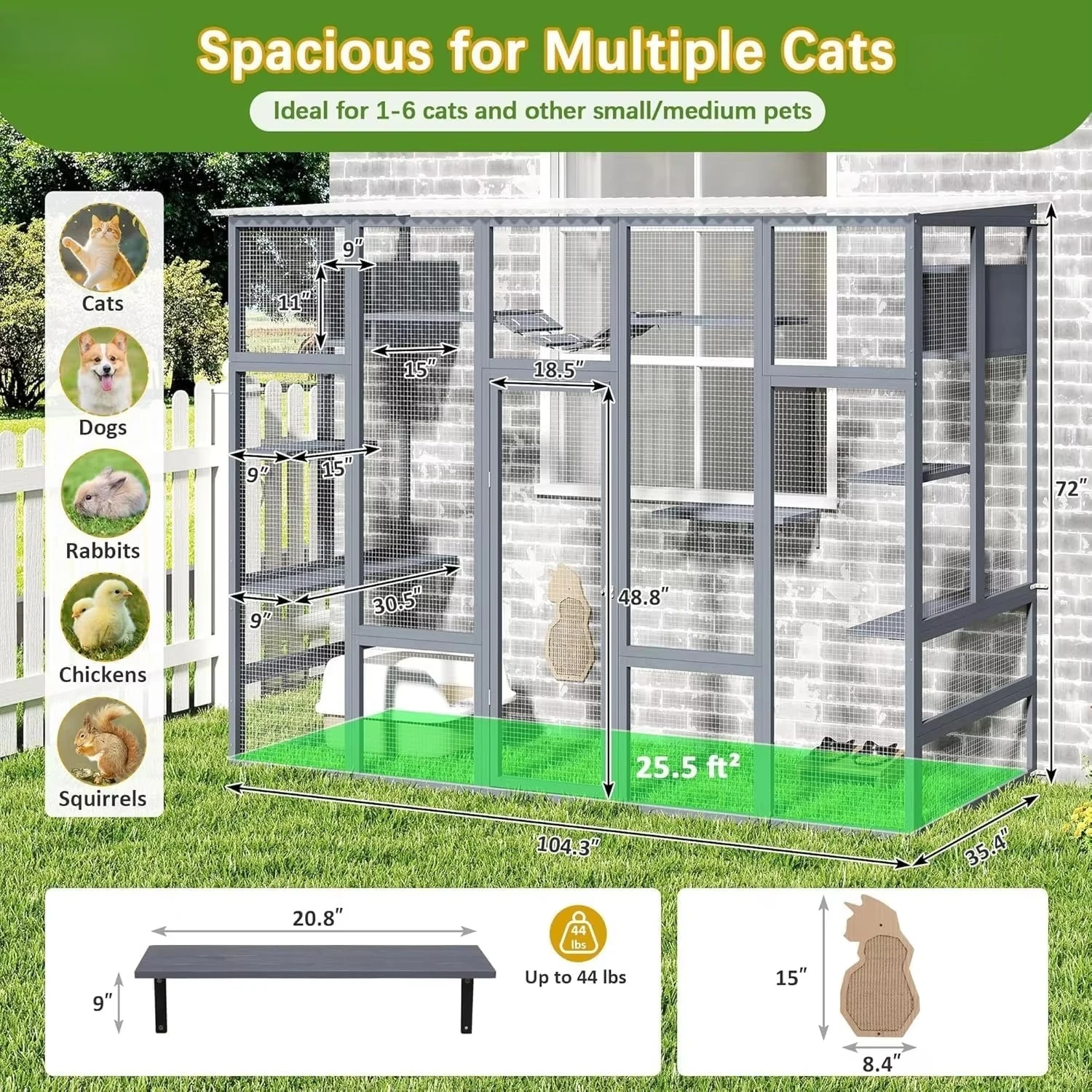 a forModern Catio Outdoor Cat Enclosure Window 104