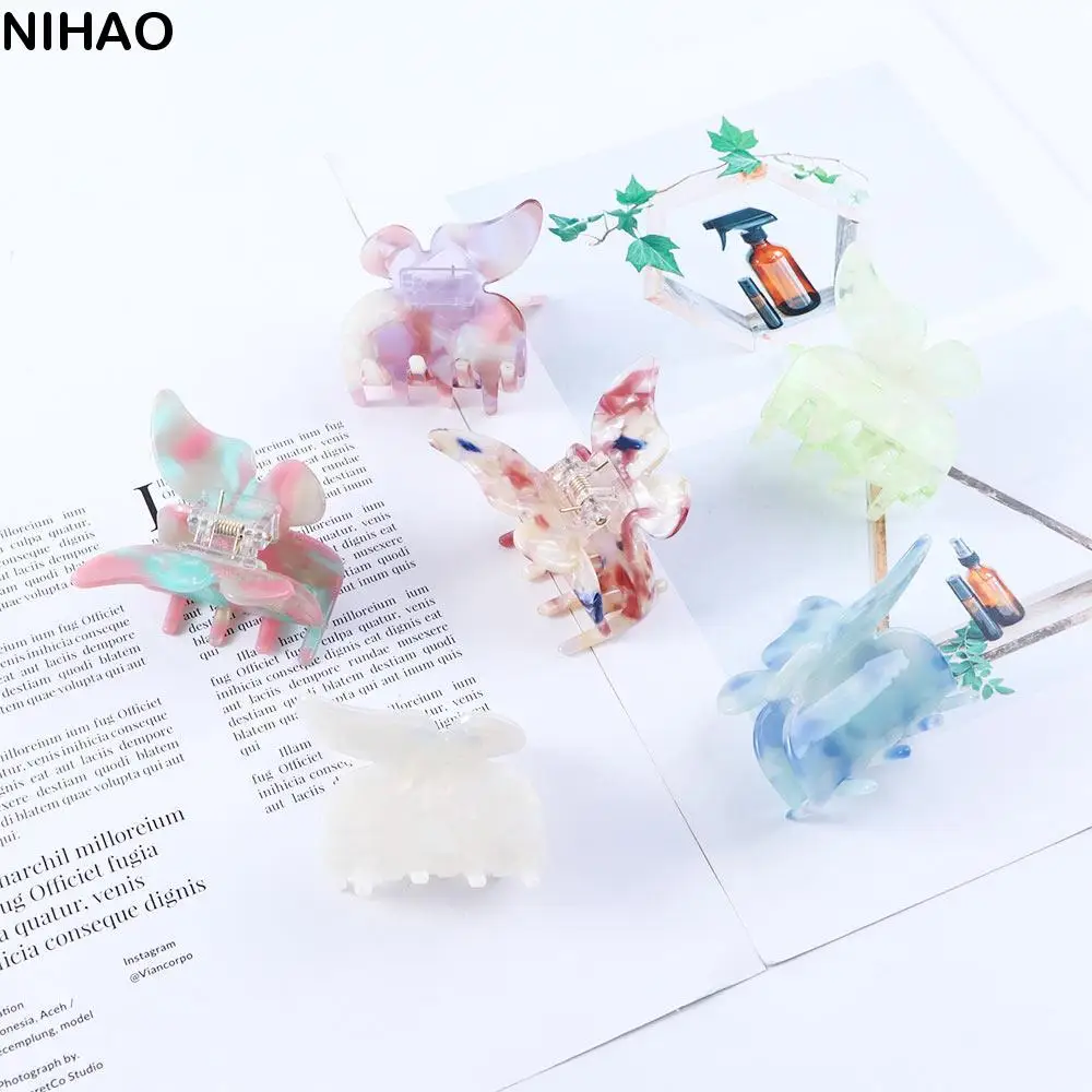 

Cute Korean Acetic Acid Women Butterfly Candy Colors Hair Claw Crab Clips Butterfly Hair Clips Headwear