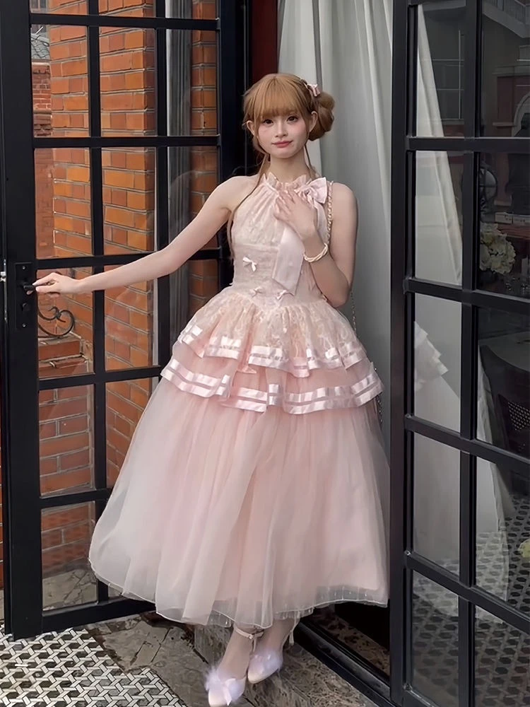 اليابانية الحلو لوليتا نمط المرأة فستان الرسن القوس أكمام الشاش المرقعة فساتين Kawaii فتاة Y2k الجمالية الجرونج Vestidos #2