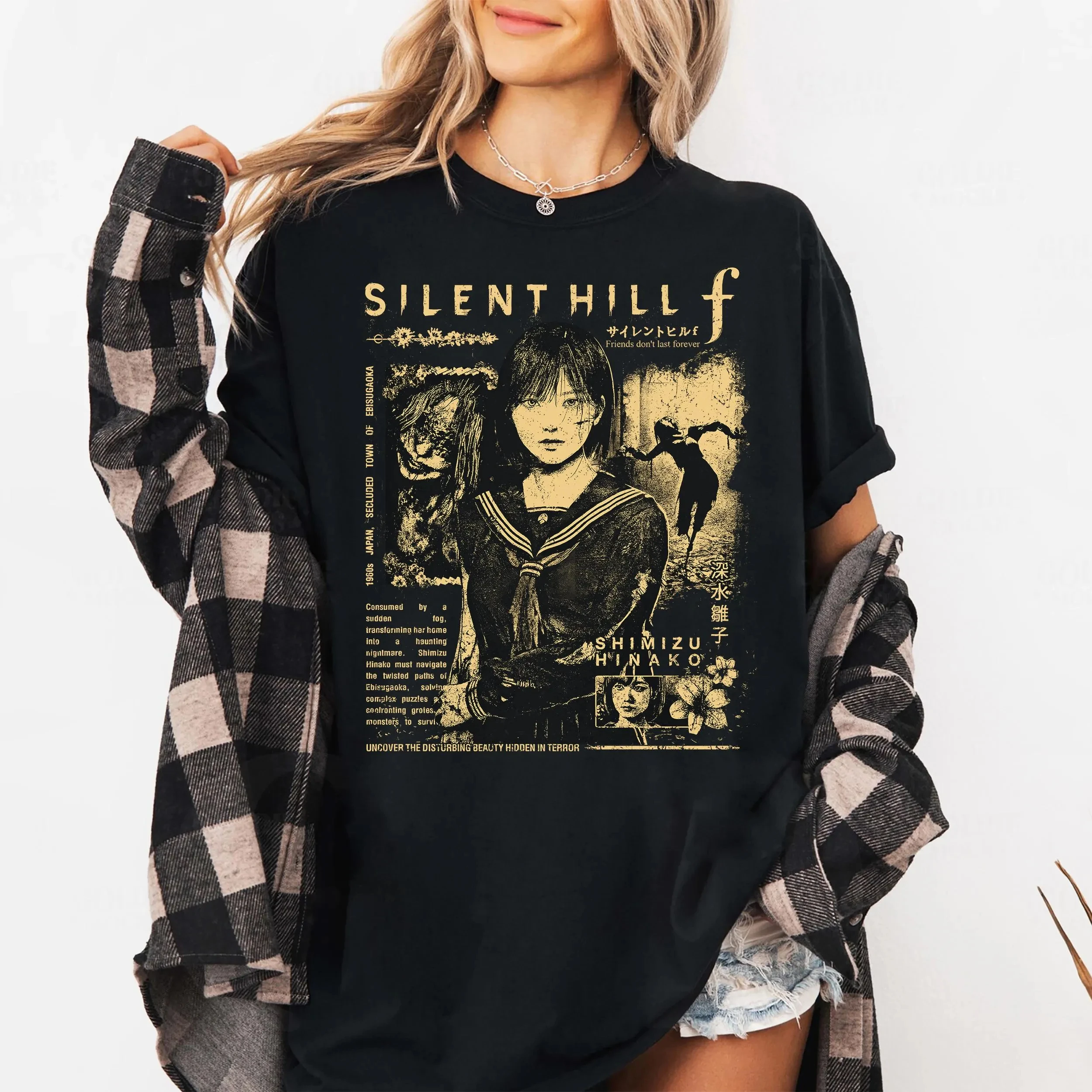 

Футболка Silent Hill F, футболка унисекс с рисунком, рубашка с короткими рукавами, унисекс, мужская и женская всесезонная одежда