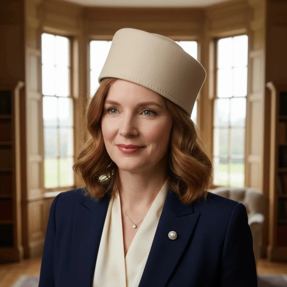 Vintage Looking Pillbox Hat Air Hostess French Style Woolen Top Hat Dome Versatile Airline Stewardess Caps Lady