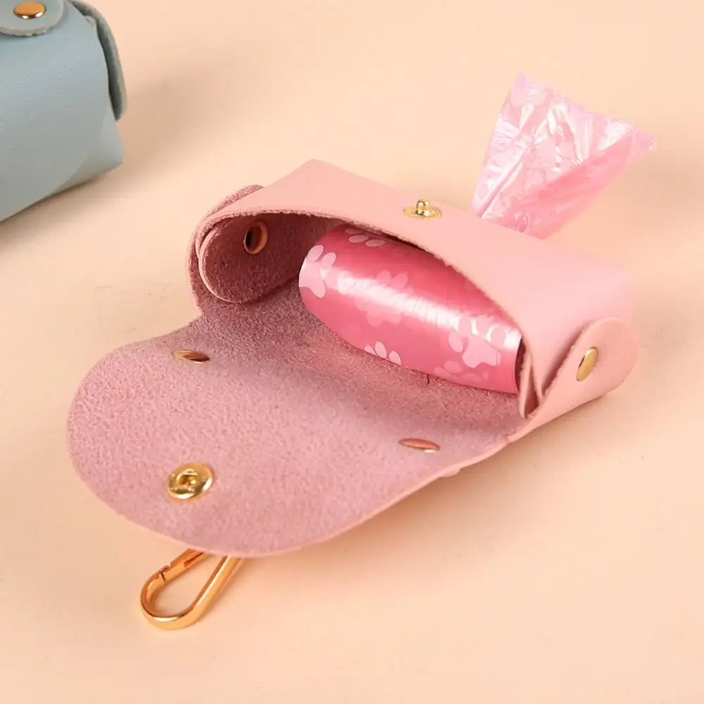 Leather Pet Waste Bag Dispenser Multi-Color with Keychain Dog Waste Bag Lightweight Multifunctional Pet Poop Bag For Outdoor Use
