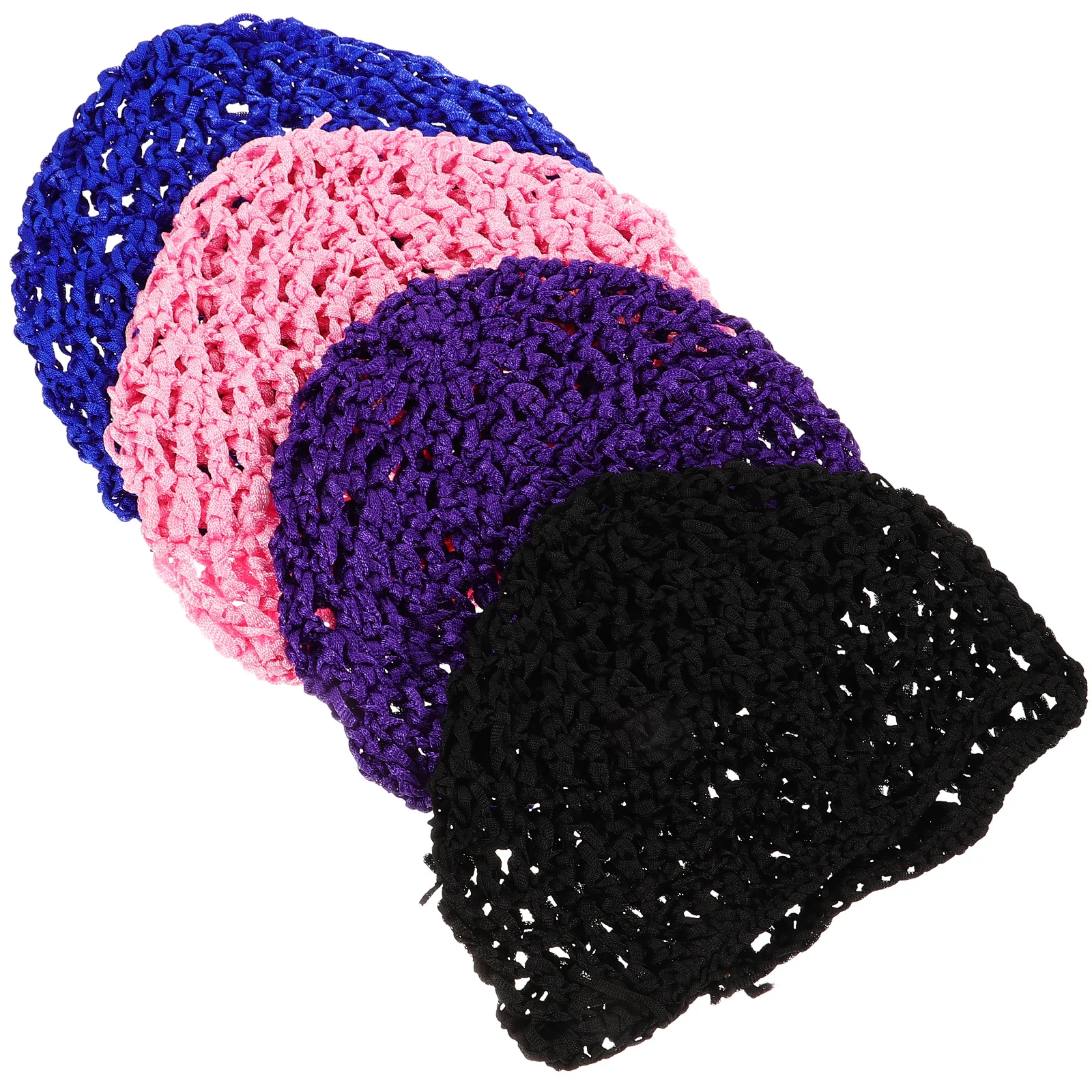 4 قطع من قبعات النوم الكروشيه الشبكية للنساء، شبكة شعر خفيفة الوزن ومسامية ومتينة، هدية للسيدات والفتيات والنساء #2