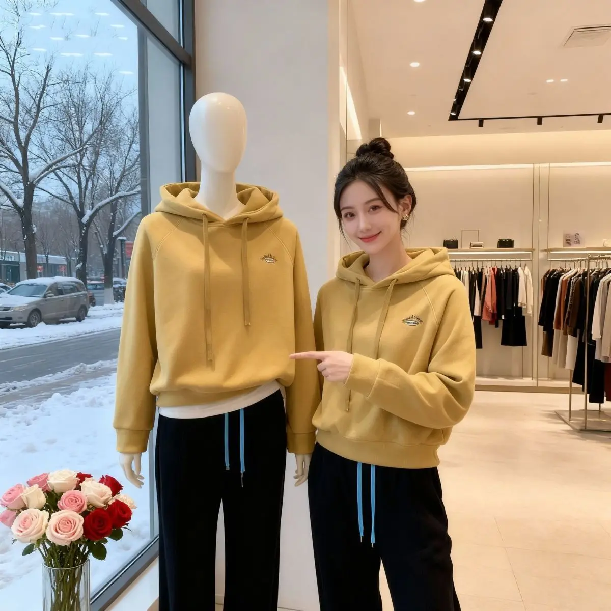 

Женская толстовка с капюшоном на флисовой подкладке, утепленная, с длинными рукавами, маленький размер, для осени и зимы