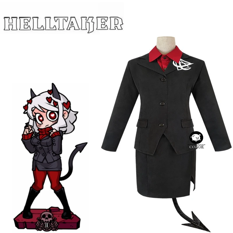 

Игра Helltaker the Lustful Demon Modeus, карнавальный костюм, наряды для женщин и мужчин, униформа JK для взрослых, чулки с хвостом на Хэллоуин