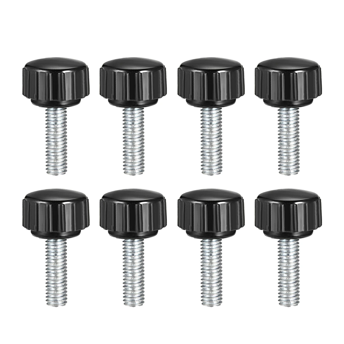 

UXCELL 8Pcs M4 M5 M6 Metric Male Thread Knurled Clamping Knobs Grip Thumb Screw on Type Plastic Threaded Hand Bolt Knobs Black