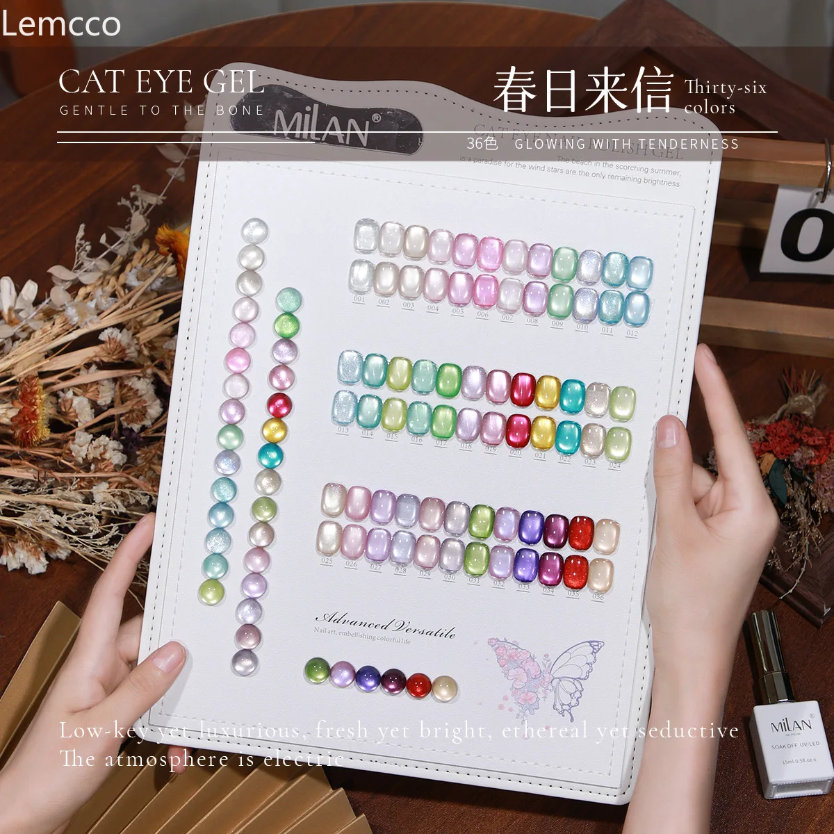 Lemcco 36 pieces * 15ml cat's eye nail polish gel net red popular high-end new immersion gel color matching card art varnish set