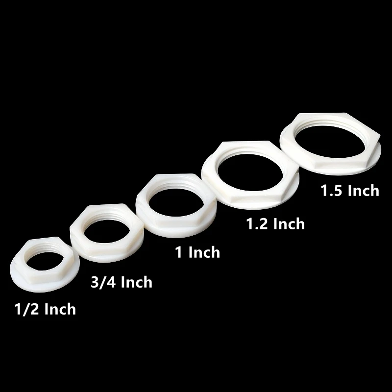 5~50PCS 1/2~2 Inch Female Thread White Nylon Nuts Pagoda Screw Cap Accessories Standard Parts Garden Irrigation Plastic Fittings