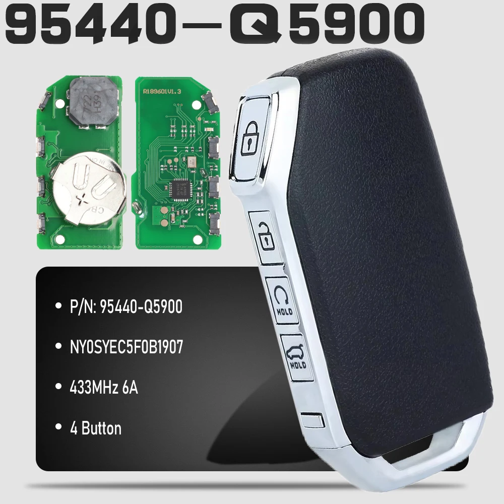 

KEYECU 95440-Q5900 for Kia Seltos 2023 2024 Smart Remote Key Keyless Go Fob 433MHz 6A Chip