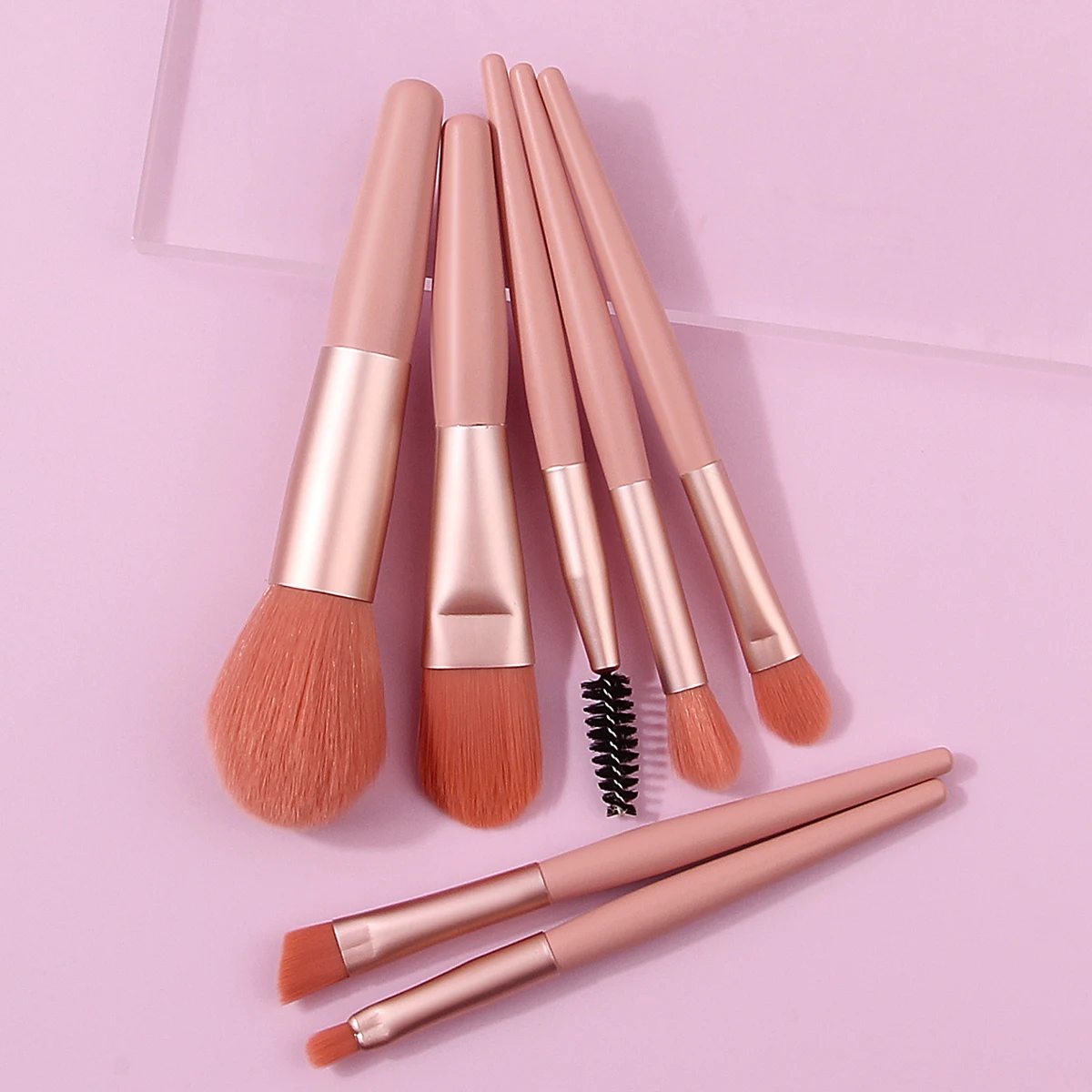 7PCSポータブルミニメイクブラシセット：ルースパウダー、チーク、輪郭を整えるブラシ、複数の柔らかいブラシヘッド、初心者向けのメイクツール