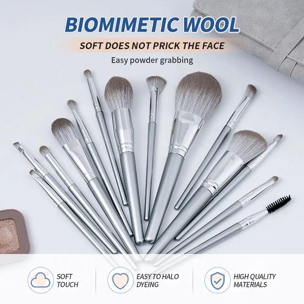 Makeup Brush Set 14 Pieces Full Set Of Brushes Advanced Synthetic Fiber Non-sticking Face Scratching Powder Strong Cosmetic Tool