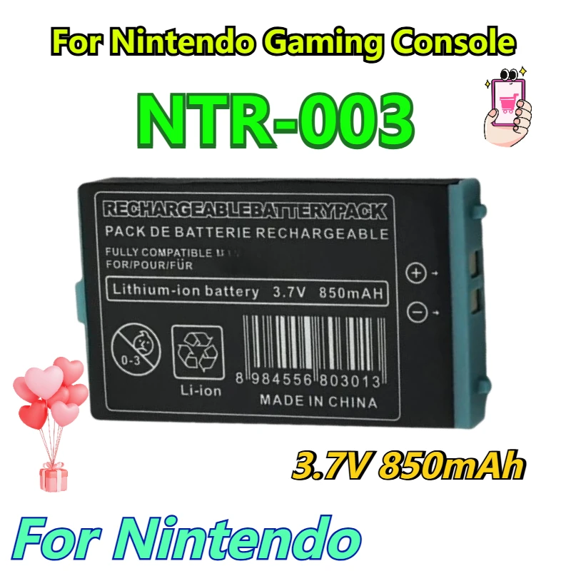 

3.7V 850mAh for Nintendo Gaming Console NTR-003 Rechargeable Built-in Battery