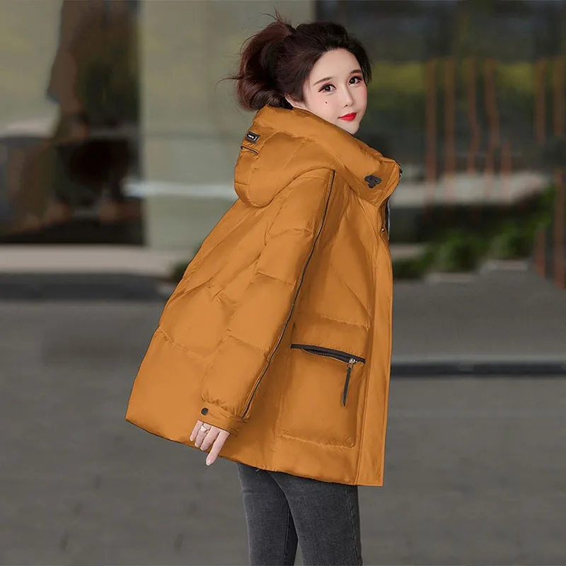 

2025 New Winter Coat Women's Down Cotton Jacket Parkas Coat Korean Edition Plus Size Hooded Warm and Windproof Overcoat Female