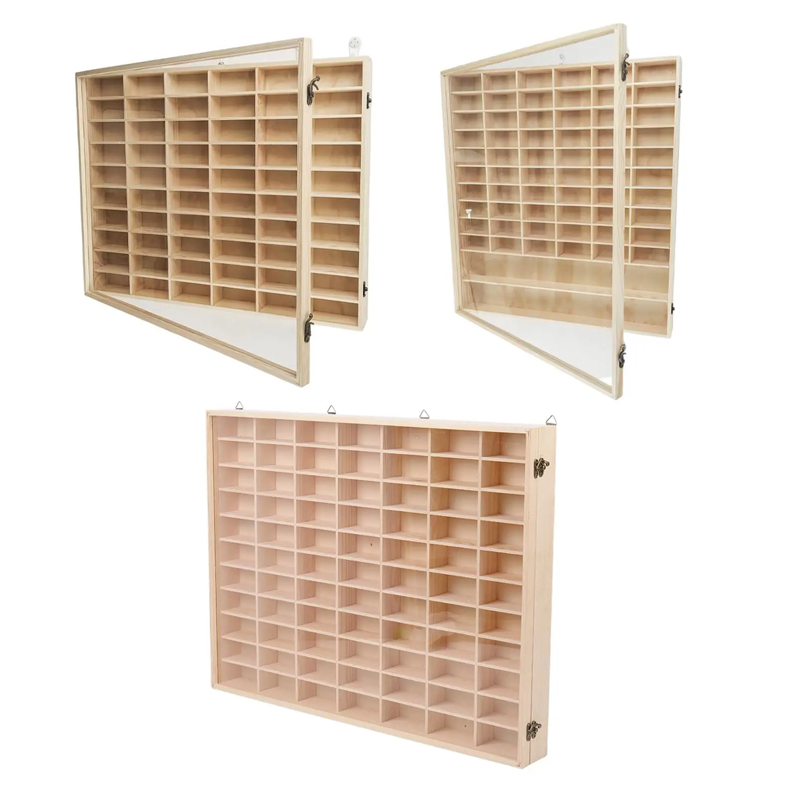 Wooden Toy Car Display Case Multi Grid Model Car Storage Rack Organizer Showcase with Dustproof Door for Bedroom Living Room - view 3