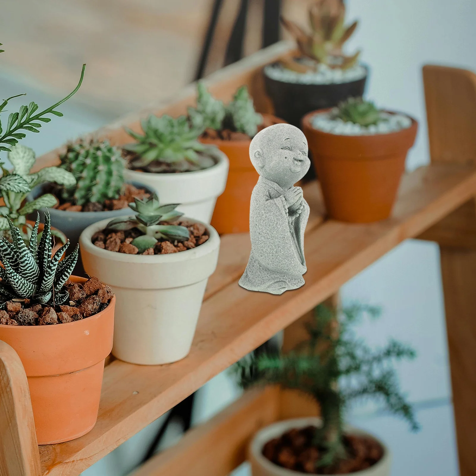 

3Pcs Statues Blue Sandstone Figurines for Home Desktop Tea Room Decoration Traditional Microlandscape Craft