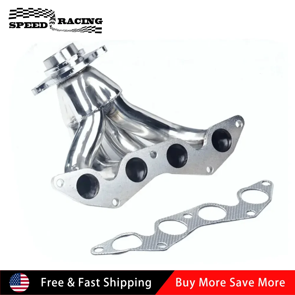 

1 Set Polished Stainless Steel Dual Fuel Manifold Header Cylinder Sliver For 2001-2005 Honda Civic EX GX HX Si 1.7L