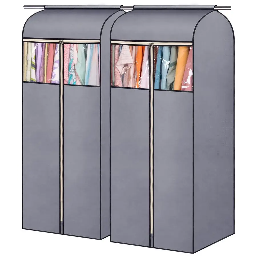 

60 подвесных мешков для одежды для хранения в шкафу, герметичные полностью куртки, пальто, костюмы, вешалка для одежды, чехол для гардероба с прозрачным ПВХ