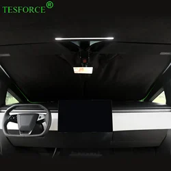 For Tesla Cybertruck 2024-2025 Front Window Sunshade Cover Sun Shade Windshield Visor Windscreen Folding UV Protection Accessory