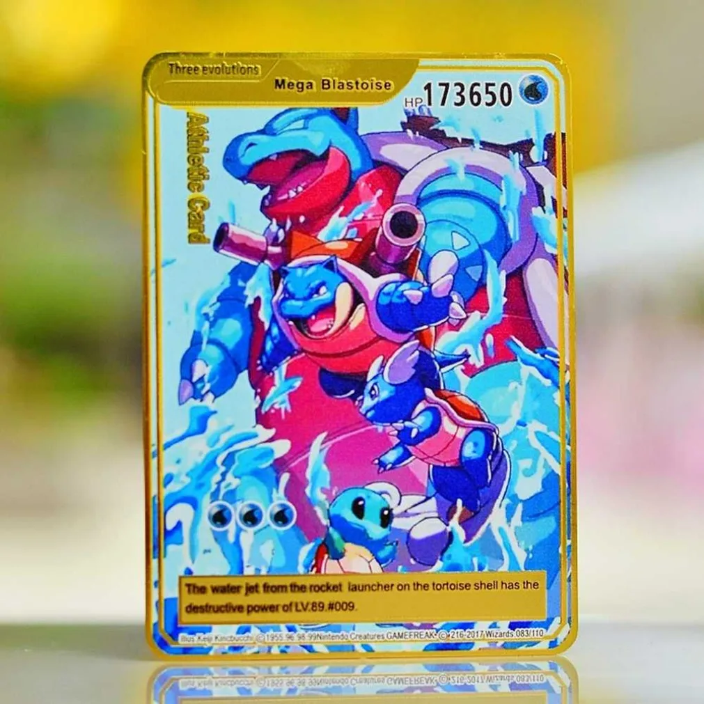 Carte Pokemon Metallo Pokémon Lettere Oro Tcg Charizard Vmax Dragonite Gx Mario Vstar Anime Card Party Giochi da tavolo Giocattoli per bambini Regalo