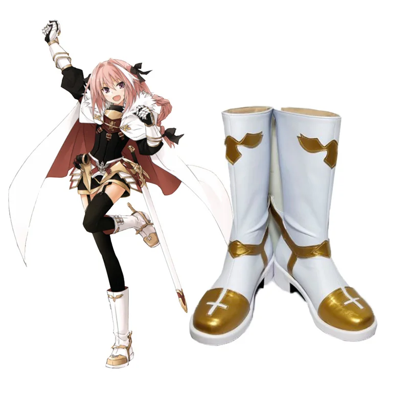 Fate Apocrypha Astolfo Cosplay Shoes Boots Rider of Black Faction Boots Twelve Paladins of Charlemagne Cosplay Boots Shoes