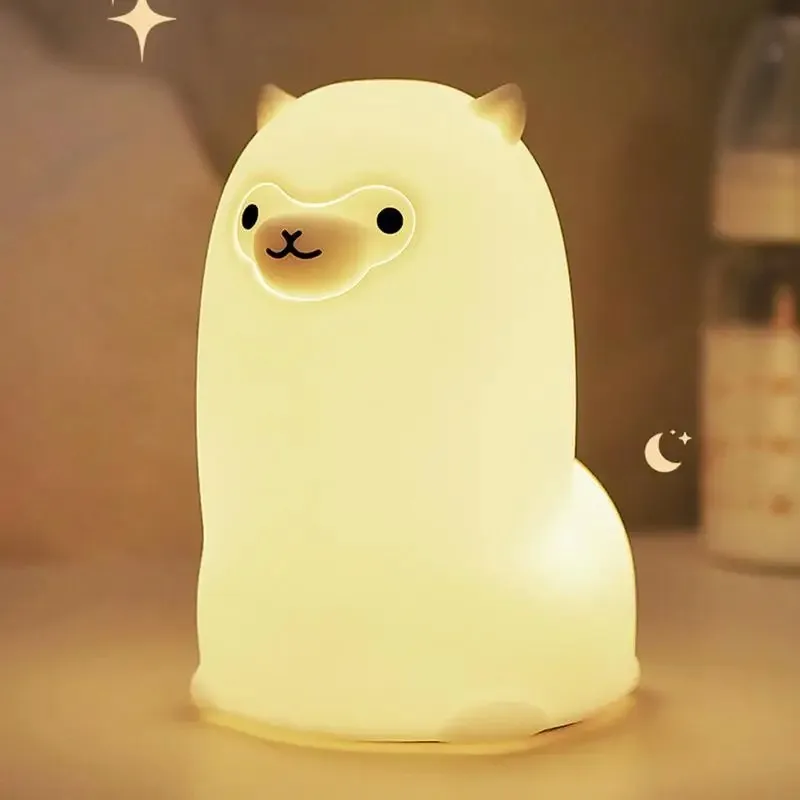 

LED Night light Touch Sensor RGB LED Alpaca Night Light USB Rechargeable Silicone Lamp for Children Baby Toy Festival Gift